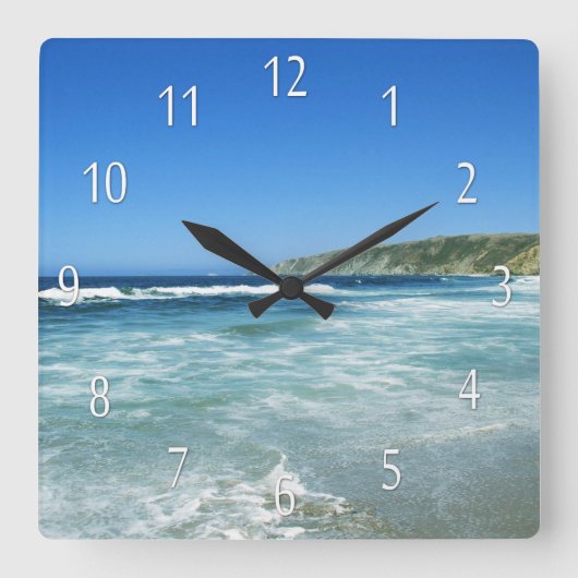 Beach Life Zee Uitzicht Ocean Wall Clock Vierkante Klok (Voorkant)