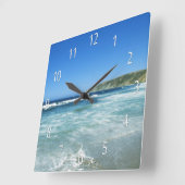 Beach Life Zee Uitzicht Ocean Wall Clock Vierkante Klok (Hoek)