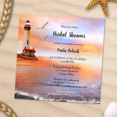 Beach Lighthouse Bridal Shower Kaart
