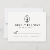 Beach Lighthouse | Nautical Wedding RSVP B/W (Voorkant)