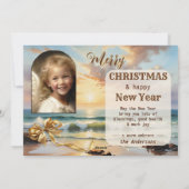 Beach Lighthouse Photo Collage Christmas Kaart (Achterkant)