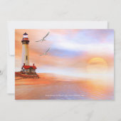 Beach Lighthouse Rehearsal Dinner Invitation Kaart (Achterkant)