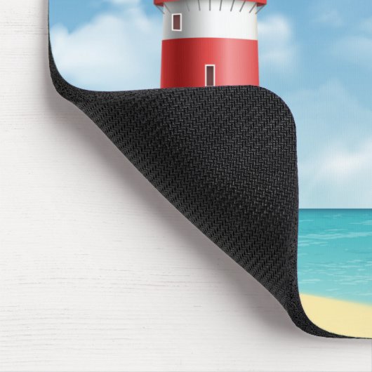 Beach Lighthouse Seagull Mousepad Muismat (Hoek)