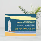 Beach Lighthouse, Verjaardagsfeest Kaart (Staand voorkant)