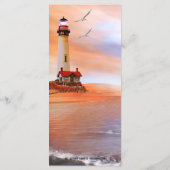 Beach Lighthouse Wedding Menu Kaart (Achterkant)