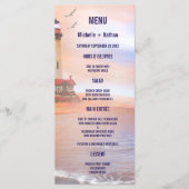 Beach Lighthouse Wedding Menu Kaart (Voorkant)