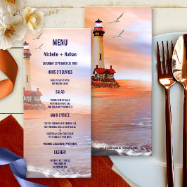 Beach Lighthouse Wedding Menu Kaart