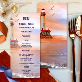 Beach Lighthouse Wedding Menu Kaart