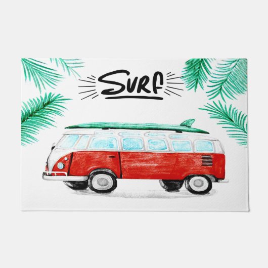 Beach Living Welcome Mat, Surf Doormat Deurmat (Voorkant)