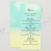 Beach Look Ombre Ocean & Sand Wedding Menu (Voorkant / Achterkant)