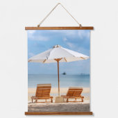 Beach Lounge Chairs with Umbrella Hangend Wandkleed (Voorkant)