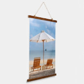 Beach Lounge Chairs with Umbrella Hangend Wandkleed (Gebogen)