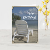 Beach Lounge Happy Birthday Kaart (Gele Bloem)