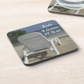 Beach Lounge voorzitter bruiloft Bier Onderzetter (Linkerzijde)