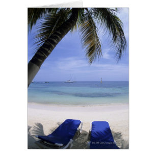 Beach, Lounge-voorzitter, palmboom, Horizon over
