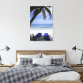 Beach, Lounge-voorzitter, palmboom, Horizon over Canvas Afdruk (Insitu (Slaapkamer))