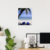 Beach, Lounge-voorzitter, palmboom, Horizon over Poster (Thuiskantoor)
