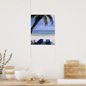 Beach, Lounge-voorzitter, palmboom, Horizon over Poster (Keuken)