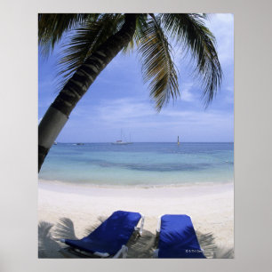 Beach, Lounge-voorzitter, palmboom, Horizon over Poster