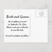 Beach Lounge voorzitter Weddenschap Save the Date Aankondigingskaart (Achterkant)