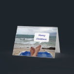 BEACH LOUNGER ZEGT "MERRY CHRISTMAS" FEESTDAGEN KAART<br><div class="desc">HOE BEHOORT je deze kaart en,  hoop je dat je het ook doet :)</div>