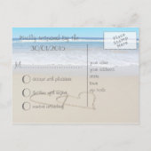 Beach Love Hearts bruiloft "rsvp" briefkaart (Achterkant)