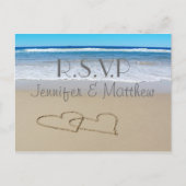 Beach Love Hearts bruiloft "rsvp" briefkaart (Voorkant)