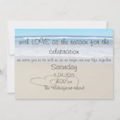 Beach Love Hearts trouwuitnodiging Kaart (Achterkant)