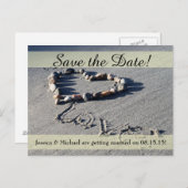 Beach Love Save the Date Briefkaart (Voorkant / Achterkant)