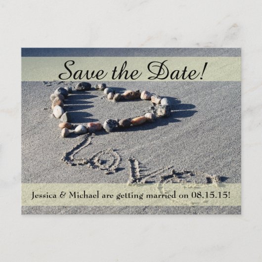 Beach Love Save the Date Briefkaart (Voorkant)