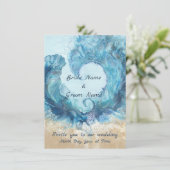 Beach Love Wedding Invitation Kaart (Staand voorkant)