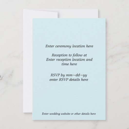 Beach Love Wedding Invitation Kaart (Achterkant)