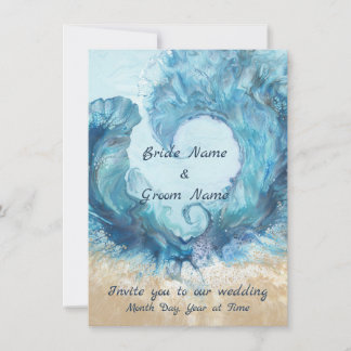 Beach Love Wedding Invitation Kaart