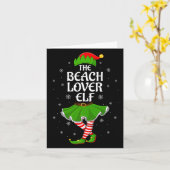 Beach Lover Elf Christmas Family Girls Women Elf S Kaart (Gele Bloem)