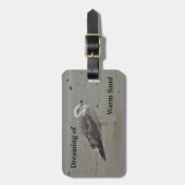 Beach Lover Lone Grey Seagull Coastal Bird Bagagelabel (Voorkant verticaal)