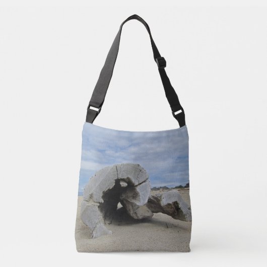 Beach Lover Ocean Driftwood Photo Coastal Living Crossbody Tas (Voorkant)