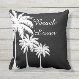 Beach Lover Palm Tree Silhouet Buitenkussen
