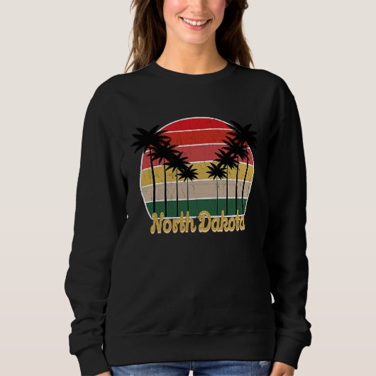 Beach Lover  Retro North Dakota  Summer Grunge Trui (Voorkant)