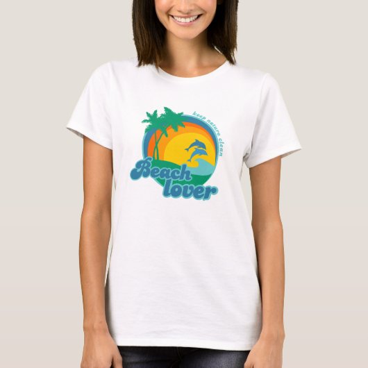 Beach Lover Retro-shirten T-shirt (Voorkant)