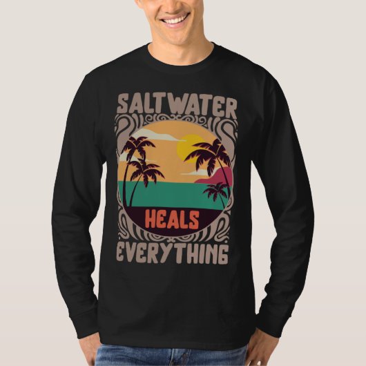 Beach Lover Saltwater Heals Everything Family Vaca T-shirt (Voorkant)