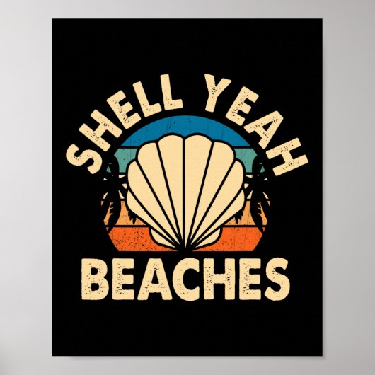 Beach Lover Shell Ja Stranden Zomer Feestdagen Zee Poster (Voorkant)