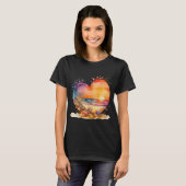 Beach Lover Waterverf Sunset Sea shells Gift T-shirt (Voorkant volledig)