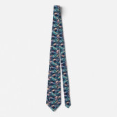 Beach Lovers Tie | Holographic Ocean Waves Pattern Stropdas (Voorkant)