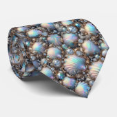 Beach Lovers Tie | Opal Diamond Seashell Pattern Stropdas (Opgerold)