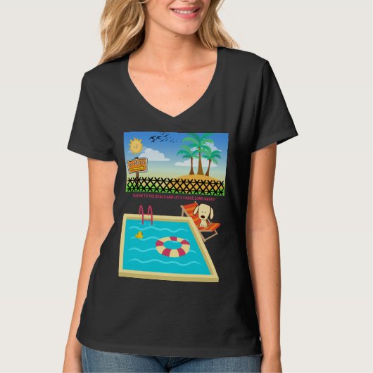 Beach loving Dog Ready to Hit the Sands  Wishing T-shirt (Voorkant)