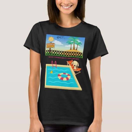 Beach loving Dog Ready to Hit the Sands  Wishing T-shirt (Voorkant)