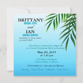 Beach Luau Hawaii Reception krijgt namen in zand Kaart (Achterkant)