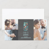 Beach Mason Jar Coastal Wedding Dank u Bedankkaart (Voorkant / Achterkant)