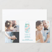 Beach Mason Jar Coastal White Wedding Dank u Bedankkaart (Voorkant / Achterkant)