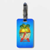 Beach Mele Kalikimaka Bagagelabel (Achterkant verticaal)
